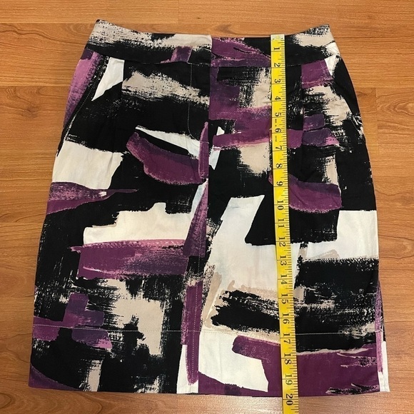 MAX MARA weekend line cotton purple geometric patterned midi skirt - Picture 5 of 9